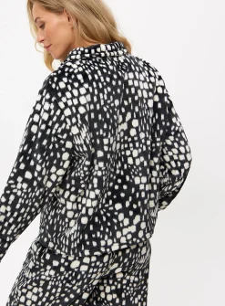Abstract Mono Co-ord Fleece Pyjama Top M