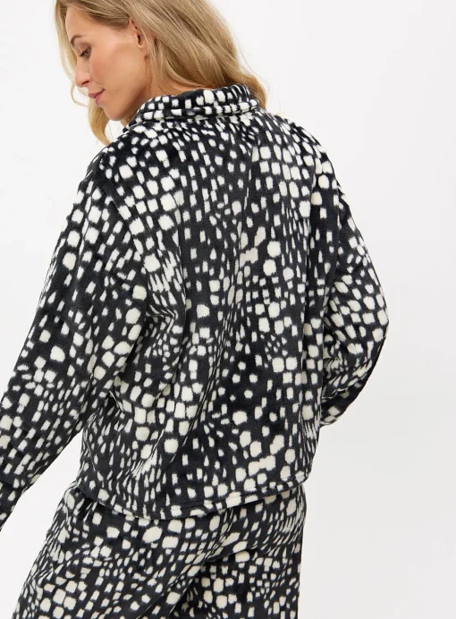 Abstract Mono Co-ord Fleece Pyjama Top M