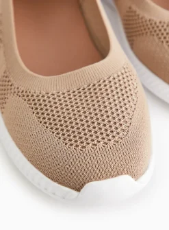 Beige Knitted Ballerina Shoes 6