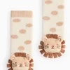 Beige Lion Rattle Socks 1-6 months