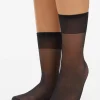 Black 15 Denier Ankle Tights 5 Pack One Size