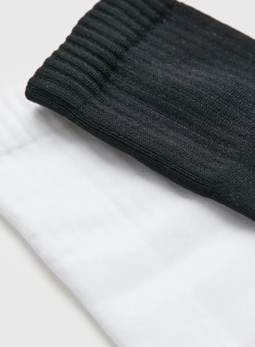 Black & White Football Socks 2 Pack 6-8.5