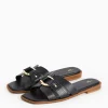 Black Buckle Mule Sandals 5