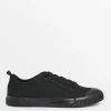 Black Canvas Lace Up Trainers 5