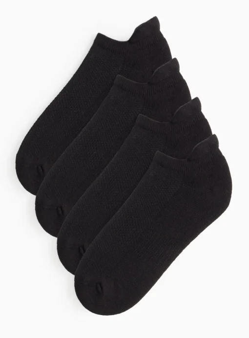 Black Cushioned Sole Trainer Socks 4 Pack 6-8.5