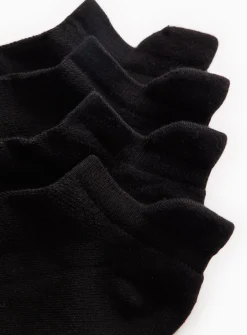 Black Cushioned Sole Trainer Socks 4 Pack 6-8.5