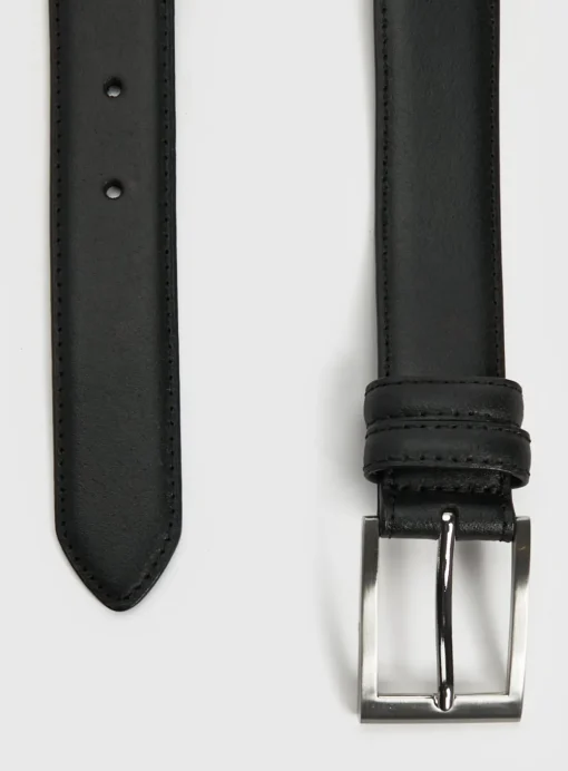Black Formal Leather Belt L