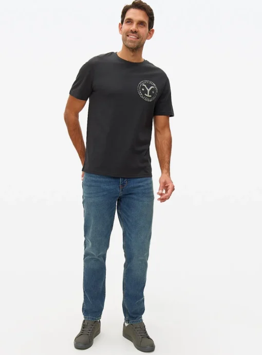 Black Graphic Yellowstone Print T-Shirt M
