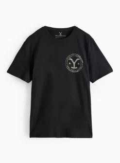 Black Graphic Yellowstone Print T-Shirt M