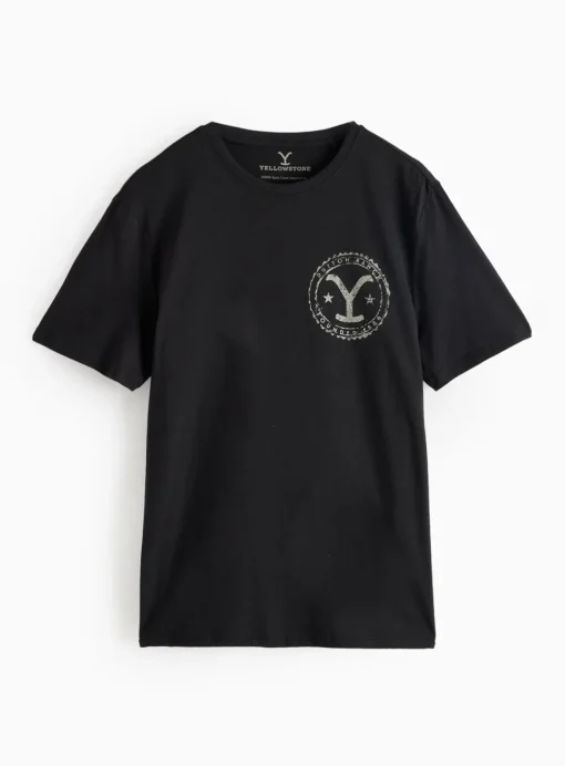 Black Graphic Yellowstone Print T-Shirt M