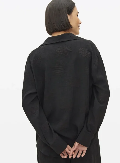 Black Jacquard Palm Print Co-ord Shirt 26