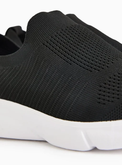 Black Knitted Slip On Trainers 6