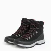 Black Lace-Up Pink Detail Hiker Boots 6