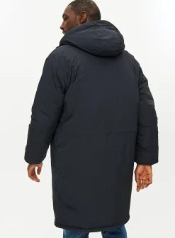 Black Padded Longline Duvet Coat XXL