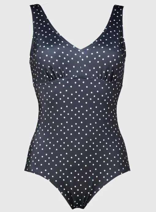 Black Polka Dot Post Surgery Swimsuit 6