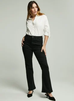 Black Shape High Waisted Flared Jeans 12L