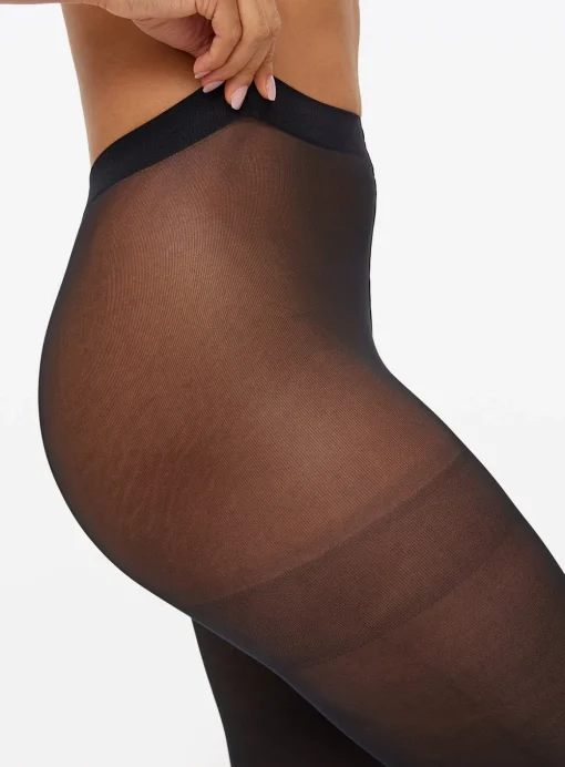 Black Silky 30 Denier Opaque Tights 2 Pack M
