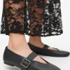 Black Strap Mary Jane Ballerina Shoes 7