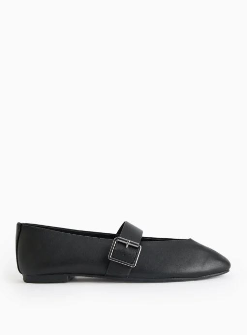 Black Strap Mary Jane Ballerina Shoes 7