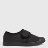 Black Unisex Micro-Fresh® Plimsolls 9 Infant