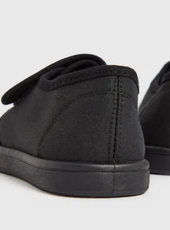 Black Unisex Micro-Fresh® Plimsolls 9 Infant