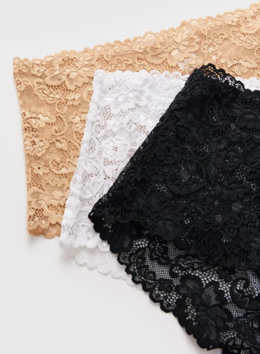 Black, White and Beige Galloon Lace Shorts 3 Pack 16