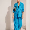 Blue Linen Ultra Wide Trousers 18R