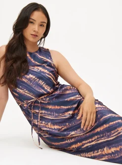 Blue Mark Making Satin Dress 6