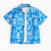 Blue Printed T-Shirt & Shirt Set 1-2 years