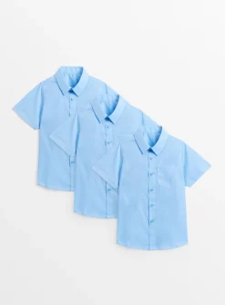 Blue School Short Sleeve Shirt 3 Pack 5 years