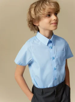 Blue School Short Sleeve Shirt 3 Pack 5 years