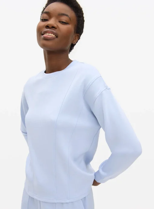 Blue Seam Scuba Co-ord Lounge Top M