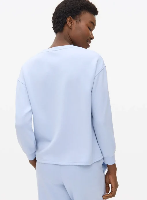 Blue Seam Scuba Co-ord Lounge Top M