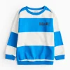 Blue Stripe Roar Crew Neck Sweatshirt 1-2 years