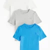 Blue Textured T-Shirts 3 Pack 1-2 years