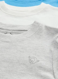 Blue Textured T-Shirts 3 Pack 1-2 years