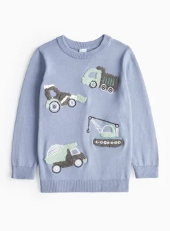 Blue Truck Embroidered Knitted Jumper 1-2 years