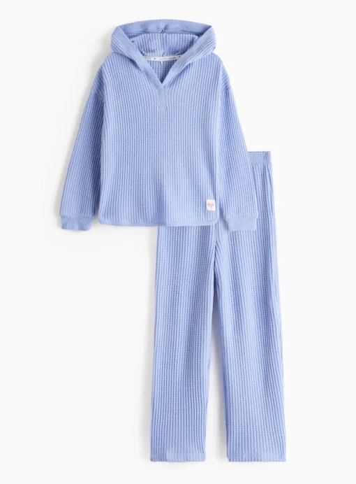 Blue Waffle Pyjama Set 7-8 years
