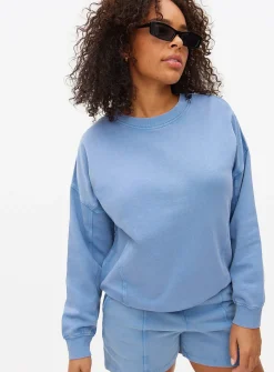 Blue Washed Crew Sweatshirt L