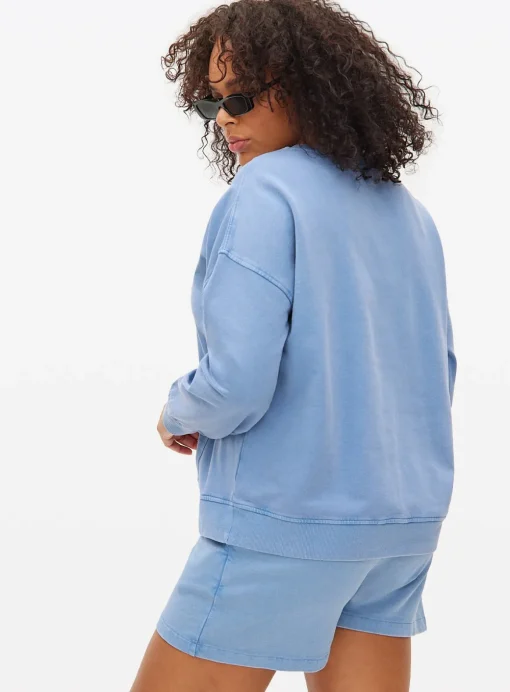 Blue Washed Crew Sweatshirt L