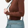 Blue Washed Faux Leather Crossbody Bag One Size