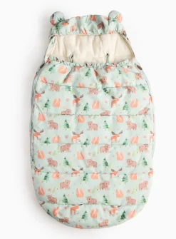 Blue Woodland Animal Print Footmuff One Size