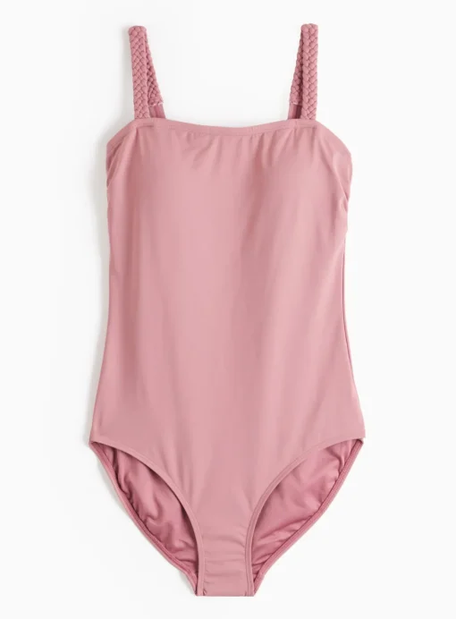Blush Pink Plait Strap Swimsuit 8