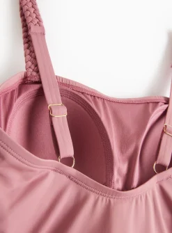 Blush Pink Plait Strap Swimsuit 8