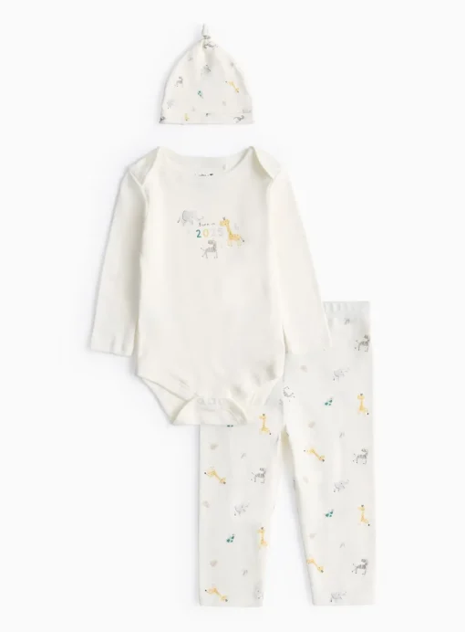 Born In 2025 Animal Print 3-Piece Starter Set 12-18 months