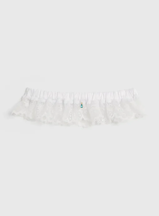Boudoir Collection White Eyelash Lace Garter One Size