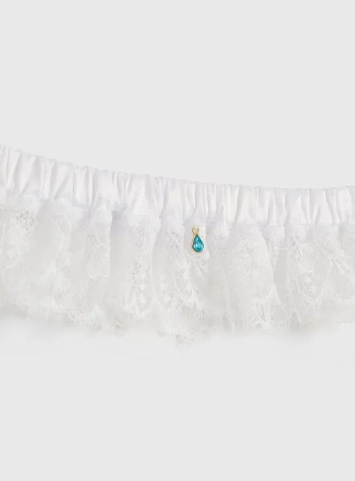 Boudoir Collection White Eyelash Lace Garter One Size