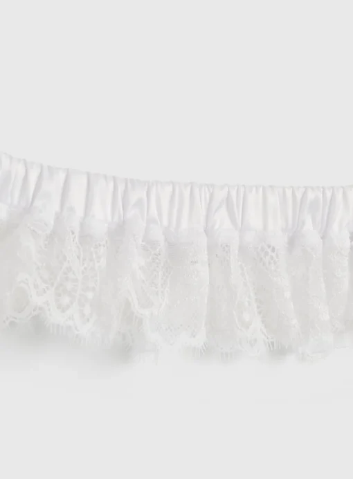 Boudoir Collection White Eyelash Lace Garter One Size