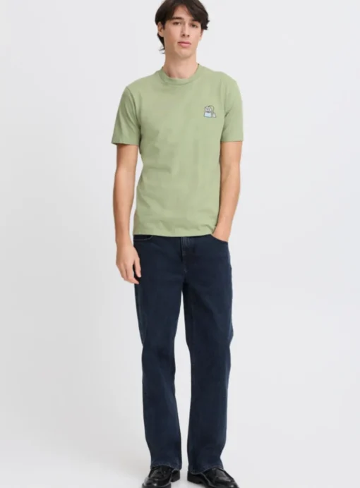 CASUAL FRIDAY Pale Green Embroidered T-Shirt L