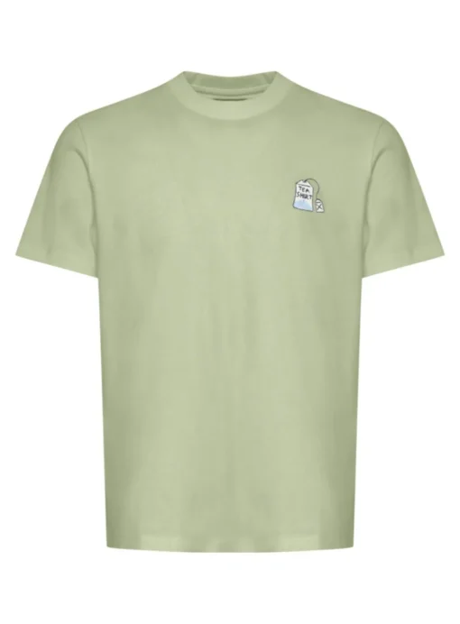CASUAL FRIDAY Pale Green Embroidered T-Shirt L